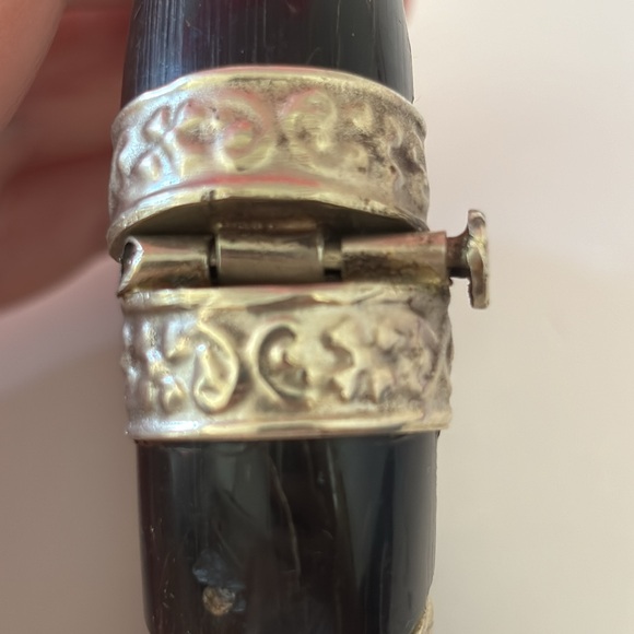 Vintage Artisan Wood and Metal Bracelet - Picture 10 of 15